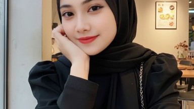 gadis hijab sepong penuh semangat