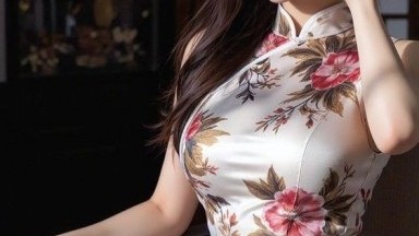 Gadis Tionghoa berambut cokelat